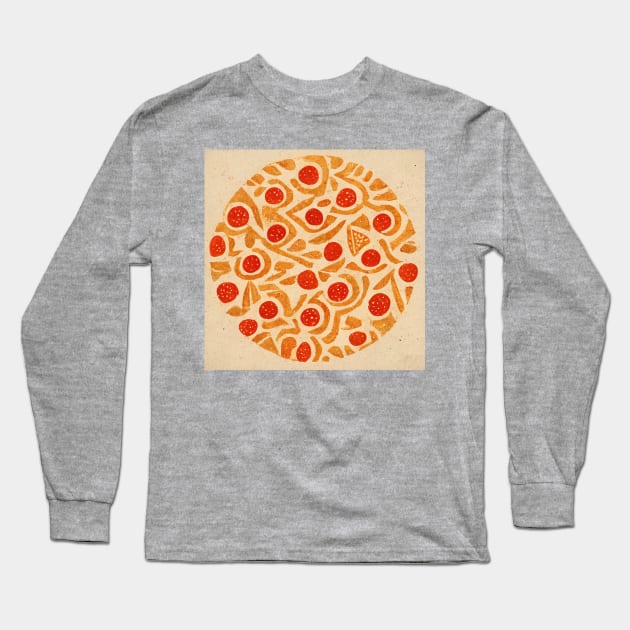 Geometric pepperoni pizza Long Sleeve T-Shirt by yayor